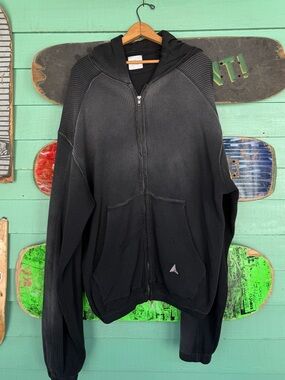 ROA Men's Gray Bee Sun Faded Waffle Zip Up Hoodie